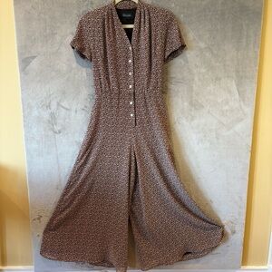 Gillian Vintage Floral 90s Retro Jumpsuit Sz 4